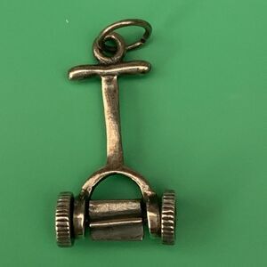 .925  Lawnmower Vintage Push Mower Sterling Silver Jewelry Charm